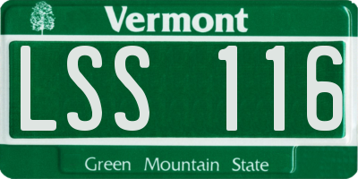 VT license plate LSS116