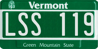 VT license plate LSS119