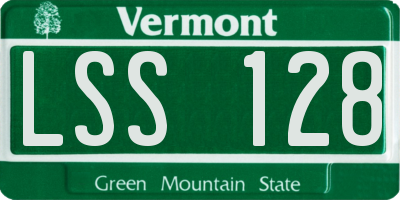 VT license plate LSS128