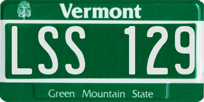 VT license plate LSS129
