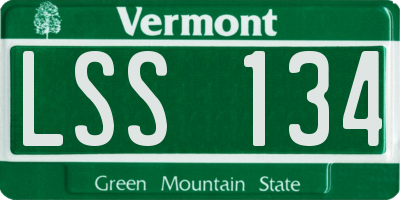 VT license plate LSS134