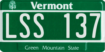 VT license plate LSS137