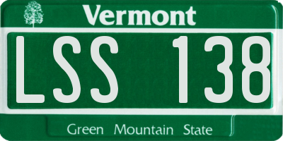 VT license plate LSS138
