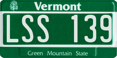 VT license plate LSS139