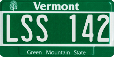 VT license plate LSS142
