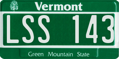VT license plate LSS143