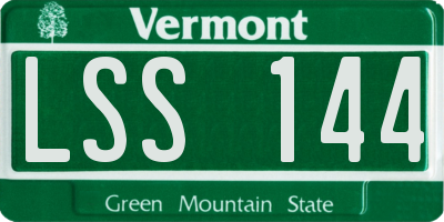 VT license plate LSS144