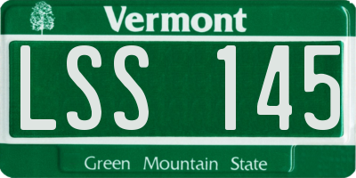 VT license plate LSS145