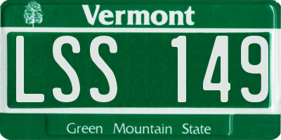 VT license plate LSS149