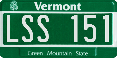 VT license plate LSS151