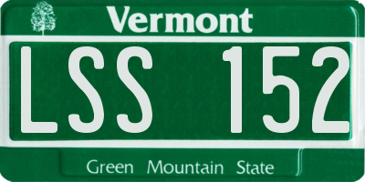 VT license plate LSS152