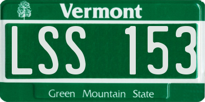 VT license plate LSS153