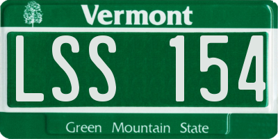 VT license plate LSS154