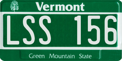 VT license plate LSS156