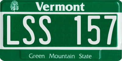 VT license plate LSS157