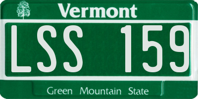 VT license plate LSS159