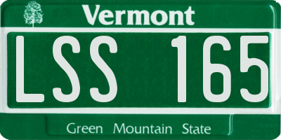 VT license plate LSS165