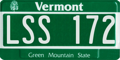 VT license plate LSS172