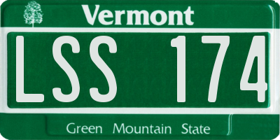 VT license plate LSS174