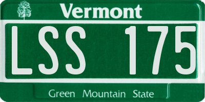 VT license plate LSS175