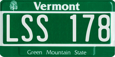VT license plate LSS178