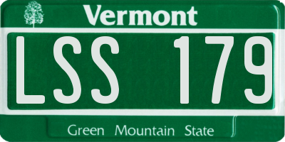 VT license plate LSS179