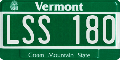 VT license plate LSS180