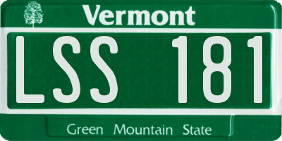 VT license plate LSS181