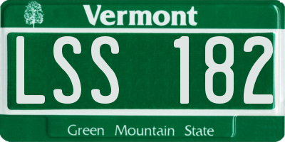 VT license plate LSS182