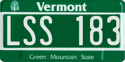 VT license plate LSS183