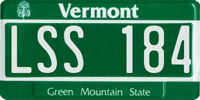 VT license plate LSS184