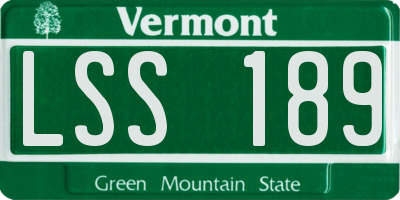 VT license plate LSS189