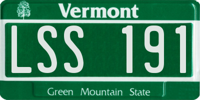VT license plate LSS191