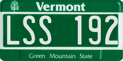 VT license plate LSS192