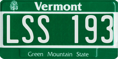 VT license plate LSS193