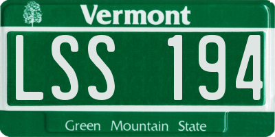 VT license plate LSS194