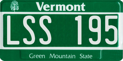 VT license plate LSS195