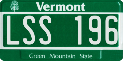 VT license plate LSS196