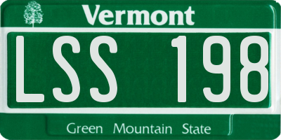 VT license plate LSS198