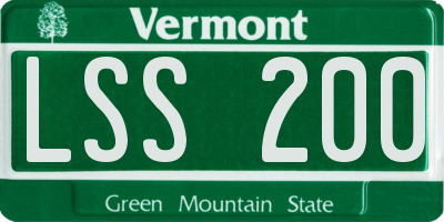 VT license plate LSS200
