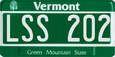 VT license plate LSS202