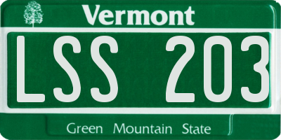 VT license plate LSS203