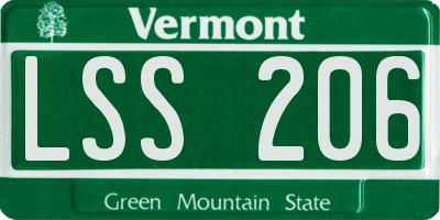 VT license plate LSS206