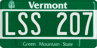VT license plate LSS207