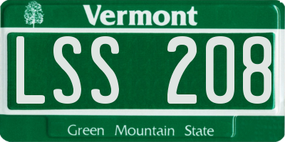 VT license plate LSS208