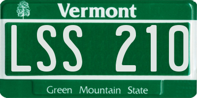 VT license plate LSS210