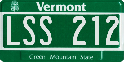 VT license plate LSS212