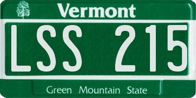VT license plate LSS215