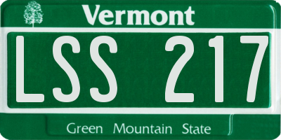 VT license plate LSS217