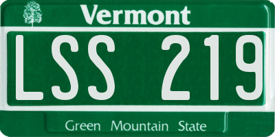 VT license plate LSS219